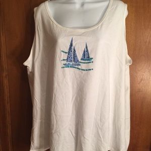 Sequined sailboat tank top